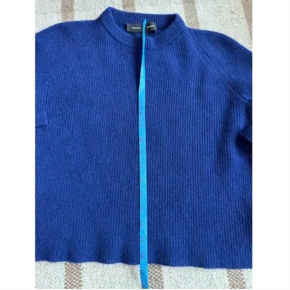 PROENZA SCHOULER | Cashmere & Wool Ribbed Knit Sweater with Side Ties in Cobalt - Picture 7 of 10